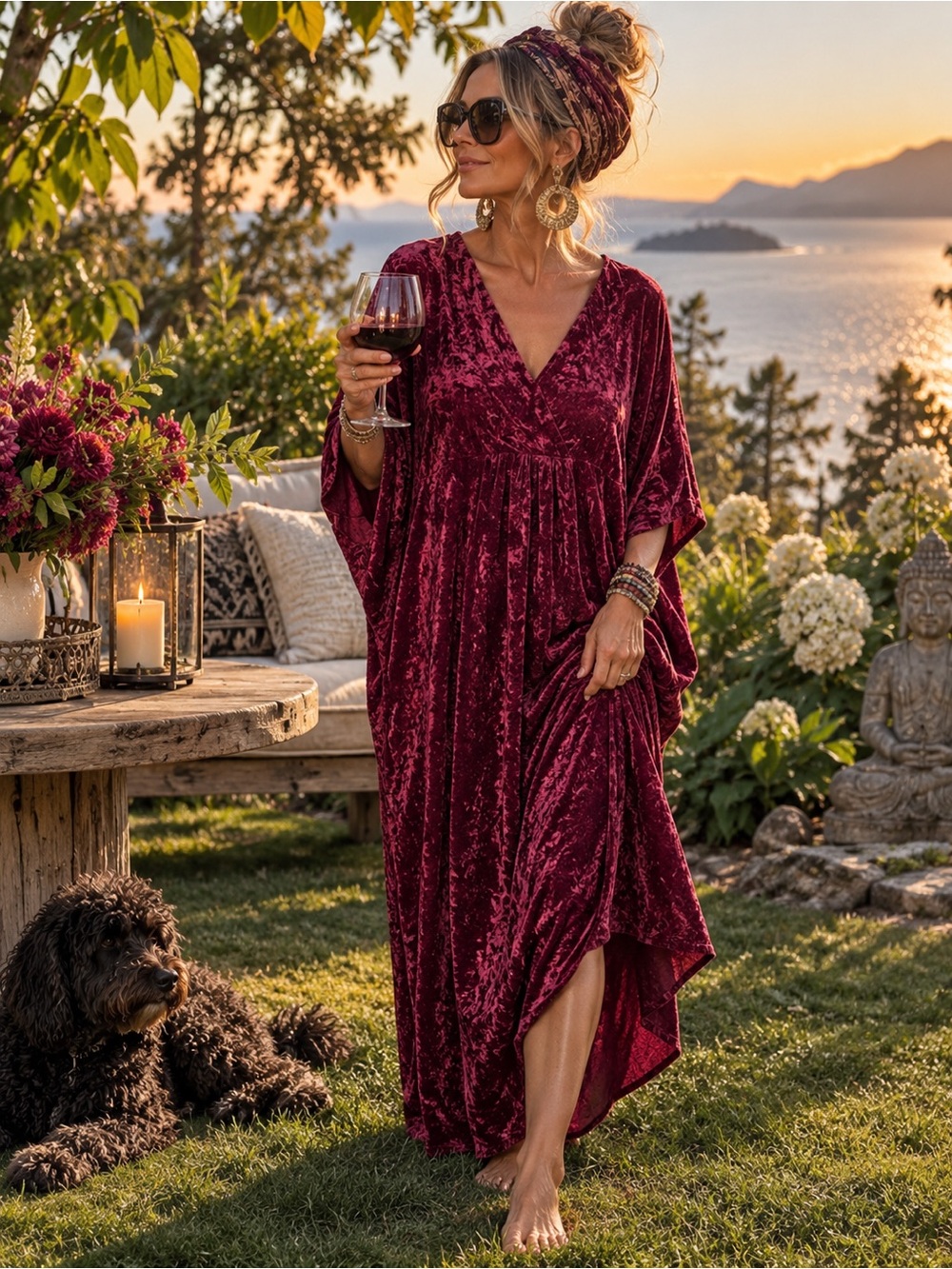 F5. VINTAGE | Crushed Velvet Kaftan Maxi | 33x50